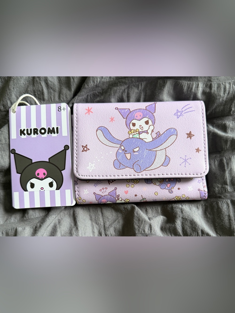 Sanrio Kuromi Lilac Kids Wallet with Purple Character Print